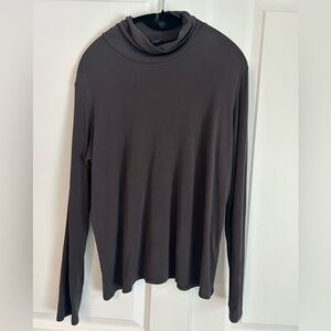 Eileen Fisher 100% silk layering turtleneck brownish gray lightweight large